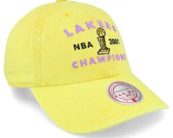 Los Angeles Lakers Stone Washed Champions Yellow Dad Cap - Mitchell & Ness