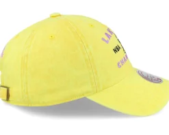 Los Angeles Lakers Stone Washed Champions Yellow Dad Cap - Mitchell & Ness