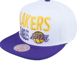 Los Angeles Lakers Toss Up White/Purple Snapback - Mitchell & Ness