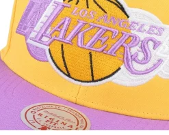 Los Angeles Lakers Triple Up Gold/Purple Snapback - Mitchell & Ness