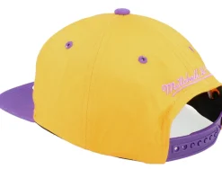 Los Angeles Lakers Varsity Letter Yellow/Purple Snapback - Mitchell & Ness