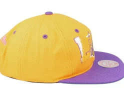 Los Angeles Lakers Varsity Letter Yellow/Purple Snapback - Mitchell & Ness
