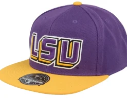 Louisiana State Tigers Core Side Purple Fitted - Mitchell & Ness