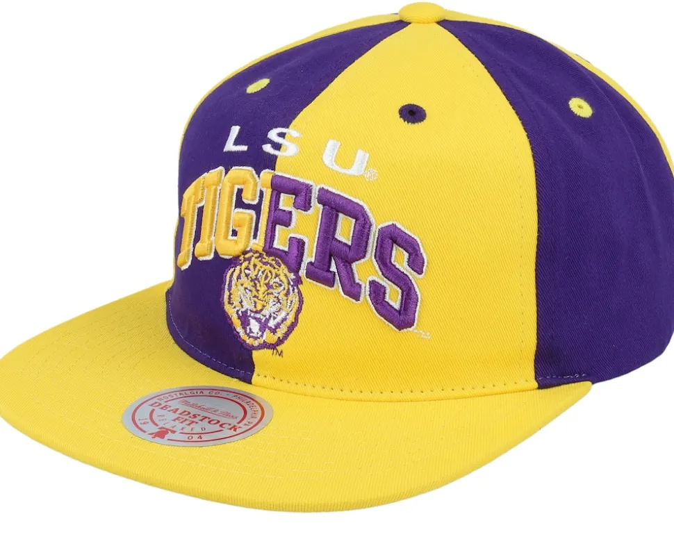 Louisiana State Tigers Pinwheel Of Fortune Yellow/Purple Snapback - Mitchell & Ness