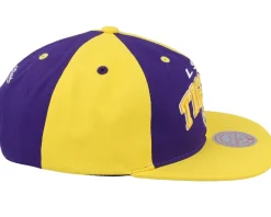 Louisiana State Tigers Pinwheel Of Fortune Yellow/Purple Snapback - Mitchell & Ness
