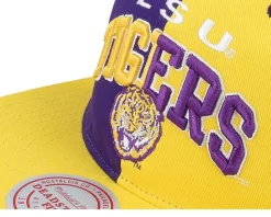 Louisiana State Tigers Pinwheel Of Fortune Yellow/Purple Snapback - Mitchell & Ness