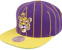 Louisiana State Tigers Team Pin Purple/Yellow Snapback - Mitchell & Ness