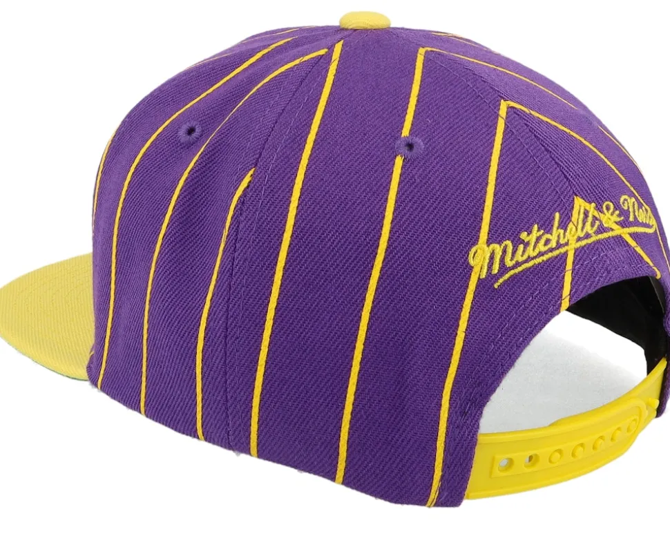 Louisiana State Tigers Team Pin Purple/Yellow Snapback - Mitchell & Ness