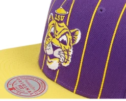 Louisiana State Tigers Team Pin Purple/Yellow Snapback - Mitchell & Ness