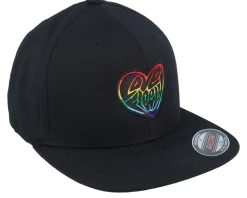 Love Freely Rainbow Logo Black Flat Brim Fitted - Fair