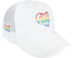 Love Freely Rainbow Logo Velvet White Trucker - Fair