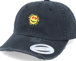 Lovely Smiley Ripped Black Dad Cap - Abducted