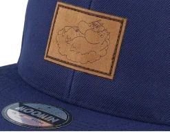Lovers Engraved Patch Navy Snapback - Moomin