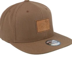 Lovers Engraved Patch Tan Brown Snapback - Moomin
