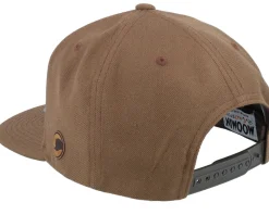 Lovers Engraved Patch Tan Brown Snapback - Moomin