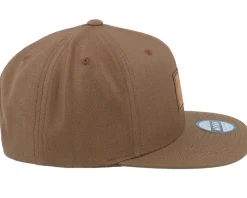 Lovers Engraved Patch Tan Brown Snapback - Moomin