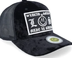 L&s Sweden Patch Black Velvet Trucker - Lucid Smile