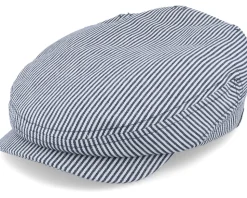 Lucas Candy Stripe Indigo Flat Cap - CTH Ericson