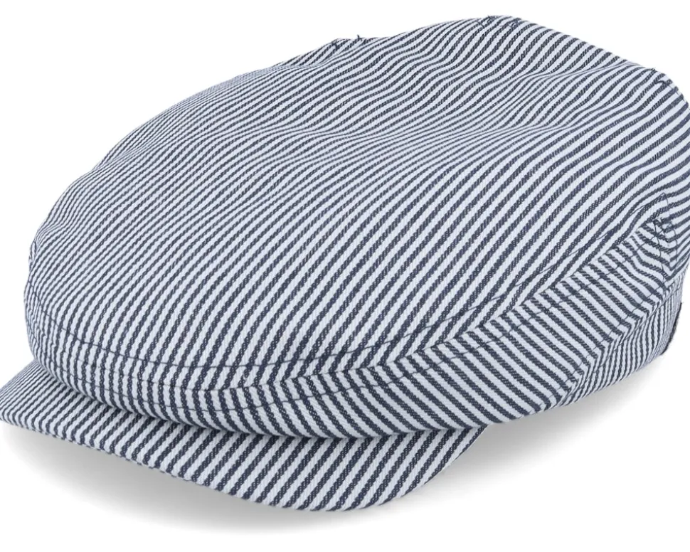 Lucas Candy Stripe Indigo Flat Cap - CTH Ericson