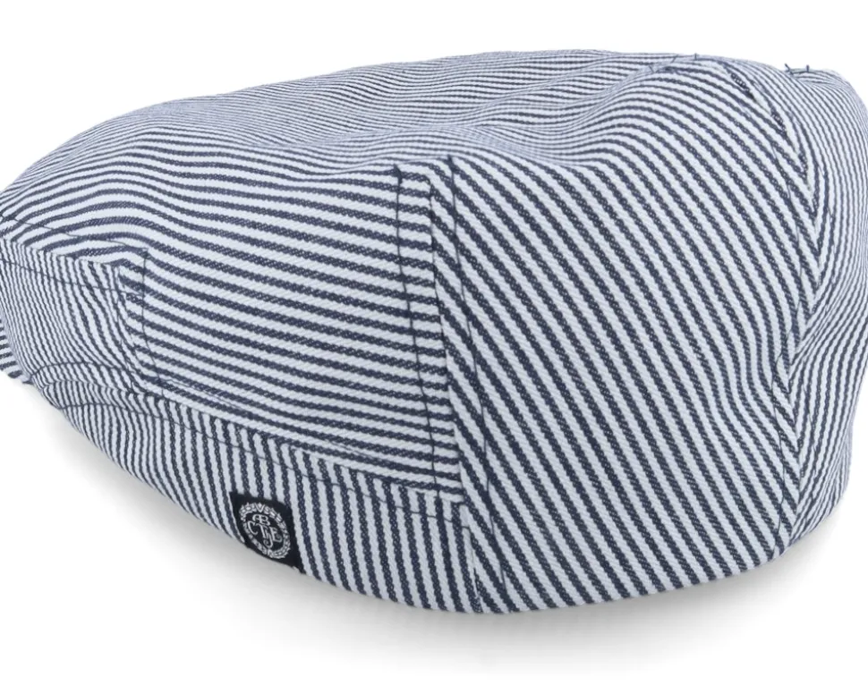 Lucas Candy Stripe Indigo Flat Cap - CTH Ericson