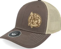 Lumber Jack Logo 112 Split Brown/Khaki Trucker - Bearded Man