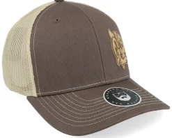 Lumber Jack Logo 112 Split Brown/Khaki Trucker - Bearded Man