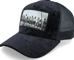 Lunch Atop A Skyscraper Black Velvet Trucker - Public Domain