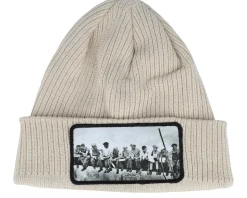 Lunch Atop A Skyscraper Beanie Sand Organic Cuff - Public Domain