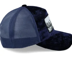 Lunch Atop A Skyscraper Navy/Navy Velvet Trucker - Public Domain