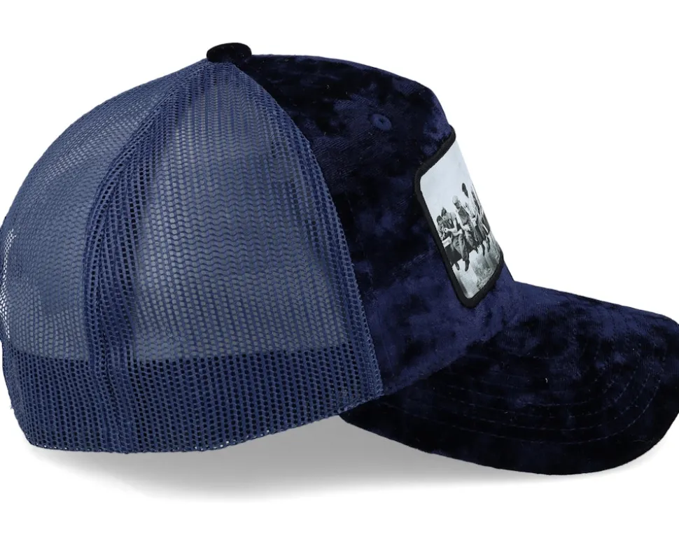 Lunch Atop A Skyscraper Navy/Navy Velvet Trucker - Public Domain