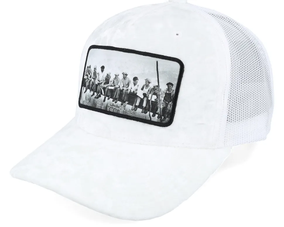 Lunch Atop A Skyscraper Navy/Navy Velvet Trucker - Public Domain