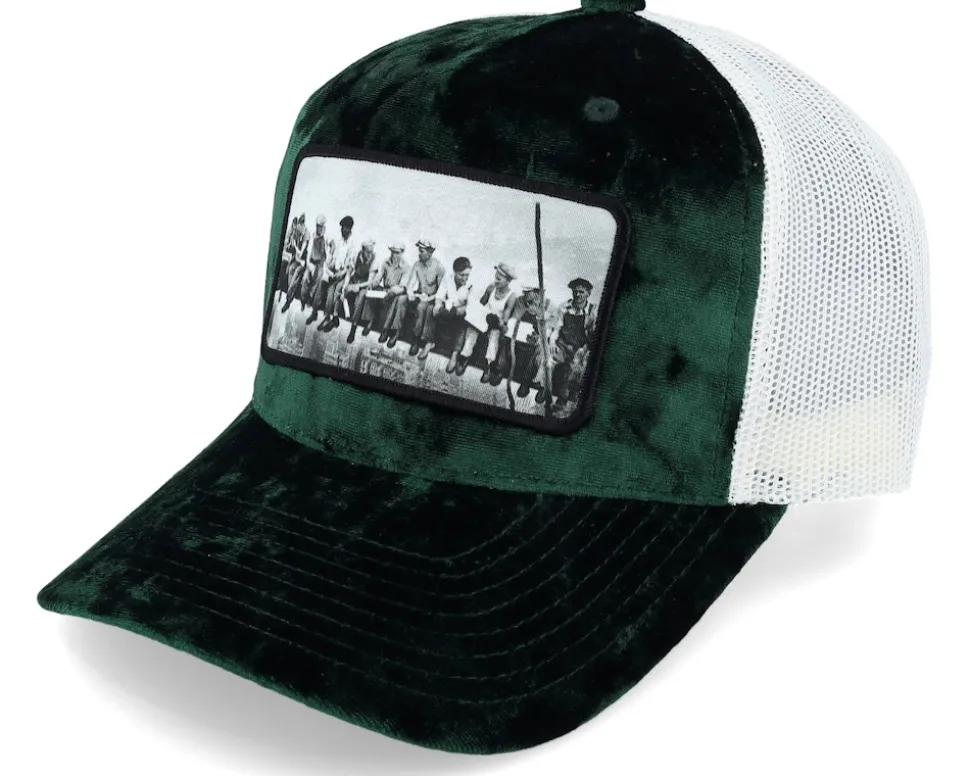 Lunch Atop A Skyscraper Navy/Navy Velvet Trucker - Public Domain