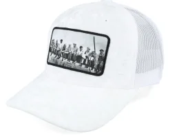 Lunch Atop A Skyscraper Navy/Navy Velvet Trucker - Public Domain