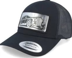 Luxury Car Silver Patch Black A-frame Trucker - Iconic