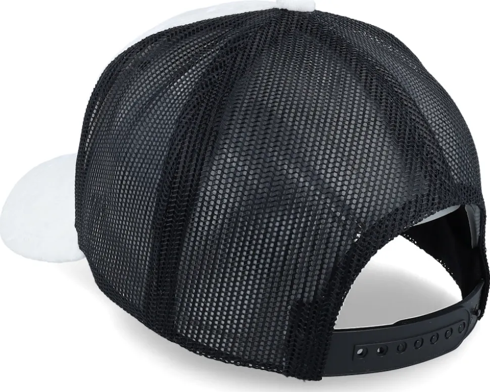 Luxury Car Silver Patch Velvet White/Black A-Frame Trucker - Calza Pennello