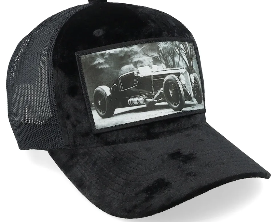 Luxury Hot Rod Velvet Black A-frame Trucker - Calza Pennello