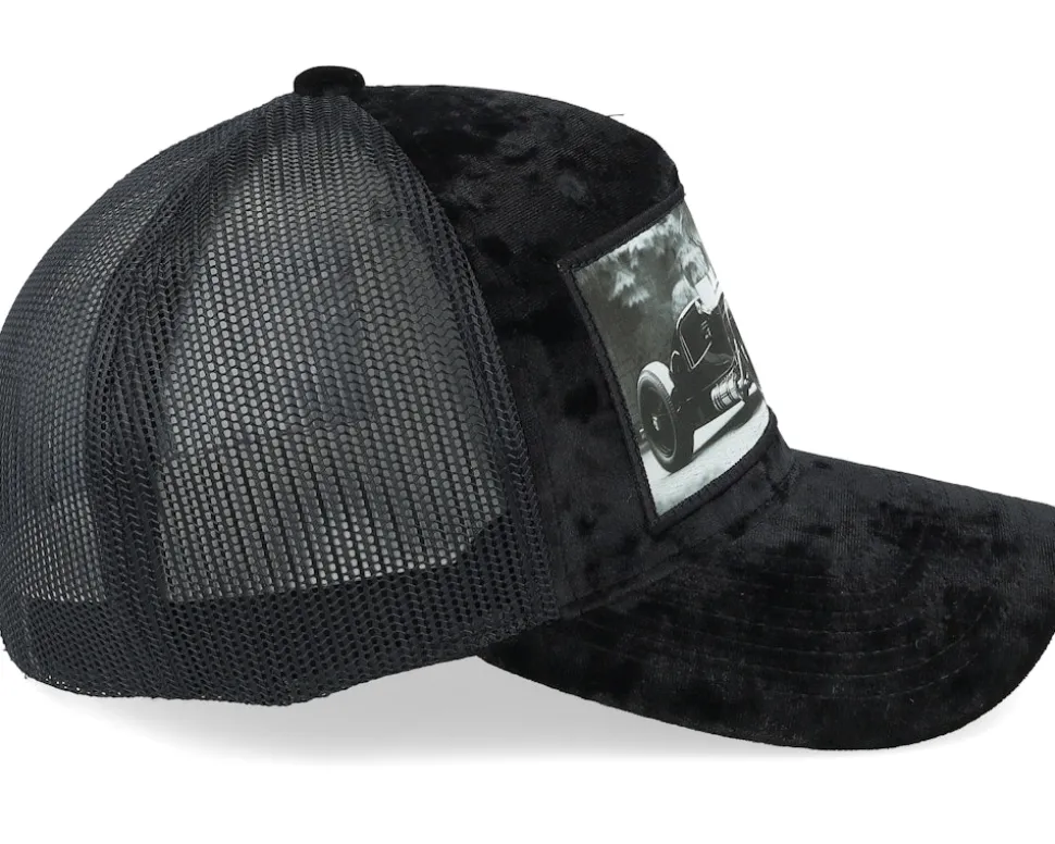 Luxury Hot Rod Velvet Black A-frame Trucker - Calza Pennello