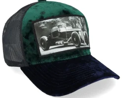Luxury Hot Rod Velvet Green/Navy A-frame Trucker - Calza Pennello