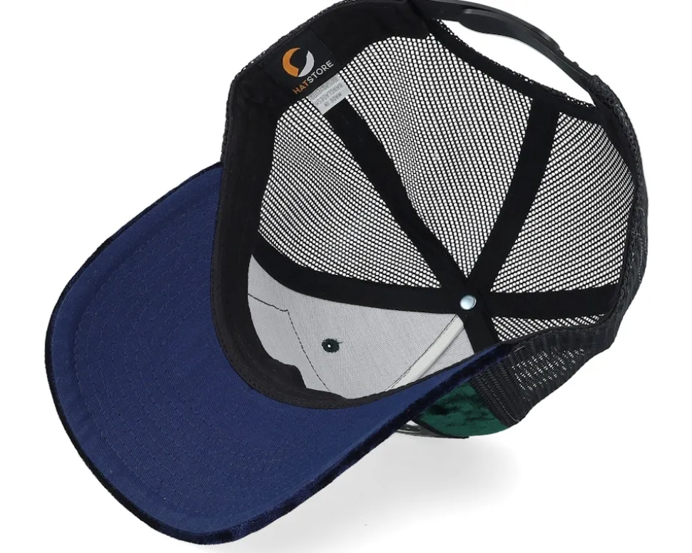Luxury Hot Rod Velvet Green/Navy A-frame Trucker - Calza Pennello