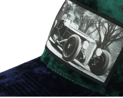 Luxury Hot Rod Velvet Green/Navy A-frame Trucker - Calza Pennello