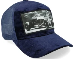 Luxury Hot Rod Velvet Navy A-frame Trucker - Calza Pennello