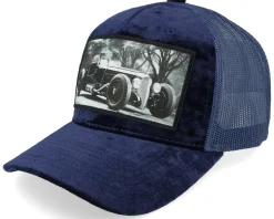 Luxury Hot Rod Velvet Navy A-frame Trucker - Calza Pennello