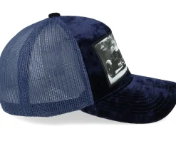 Luxury Hot Rod Velvet Navy A-frame Trucker - Calza Pennello