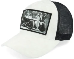 Luxury Hot Rod Velvet White/Black A-frame Trucker - Calza Pennello