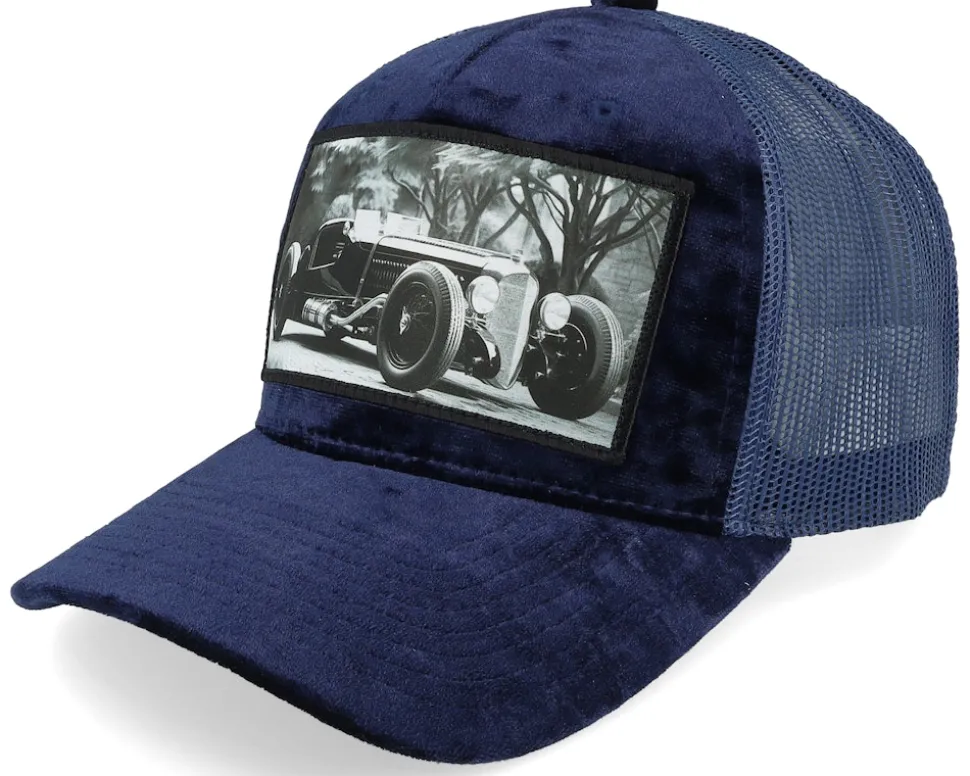 Luxury Hot Rod Velvet White/Black A-frame Trucker - Calza Pennello