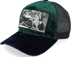 Luxury Hot Rod Velvet White/Black A-frame Trucker - Calza Pennello