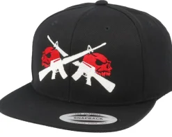M16 Red Skulls Black Snapback - GUNS n SKULLS