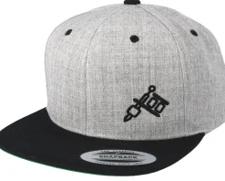 Machine Side Logo Heather Grey/Black Snapback - Tattoo Collective