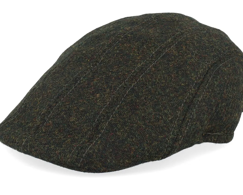 Maddy Ear Flap 32 Virgin Wool Loden Green Flat Cap - MJM Hats