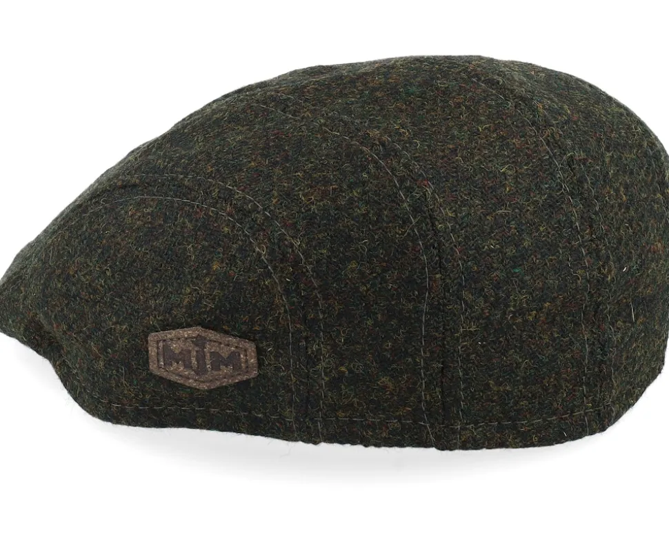 Maddy Ear Flap 32 Virgin Wool Loden Green Flat Cap - MJM Hats